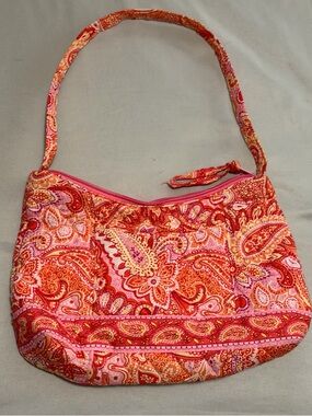 Vera Bradley Pink & Orange Paisley Quilted Shoulder Bag